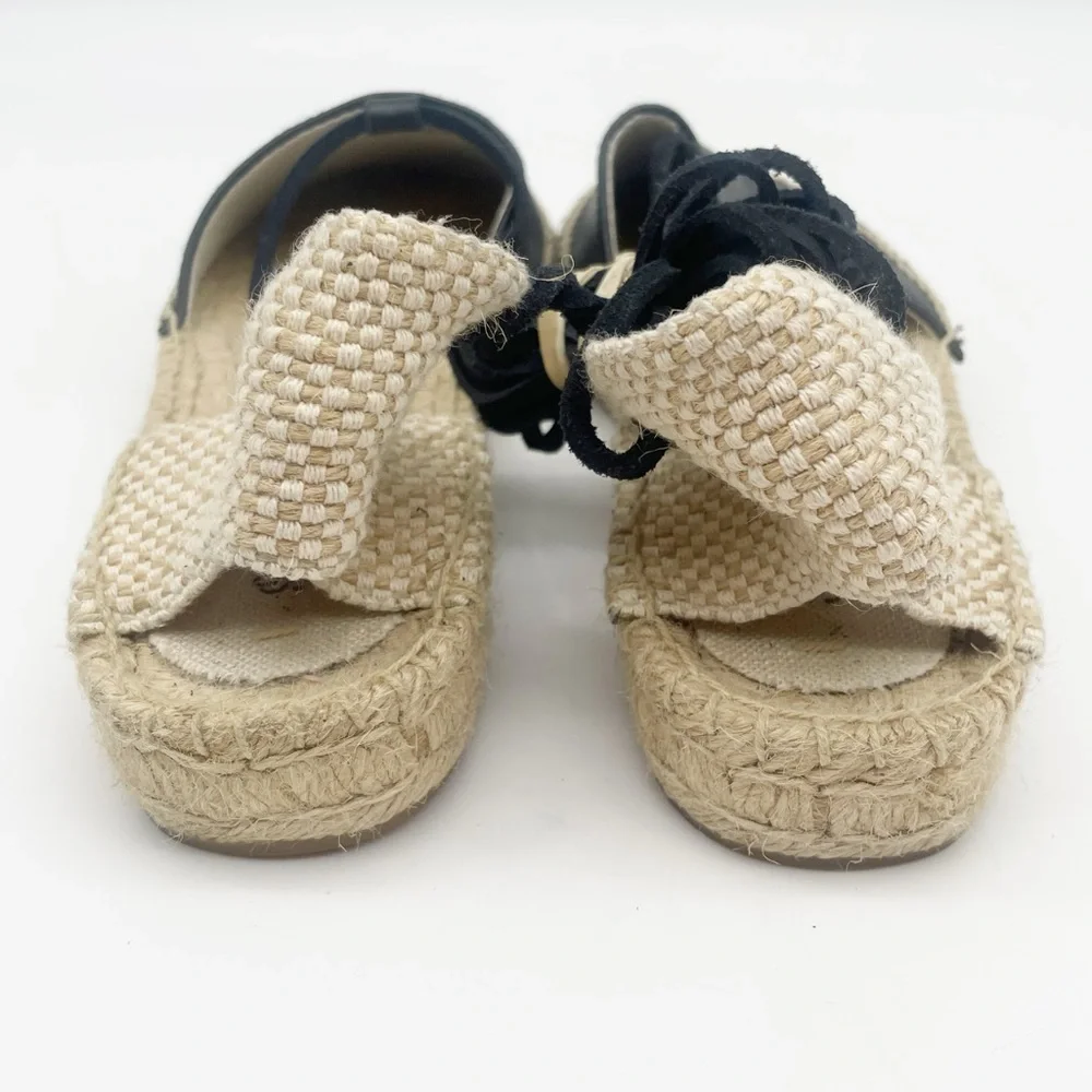 Soludos black leather espadrills.  Size 10 - Picture 8 of 10